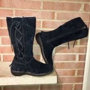 Black Ugg boots with fringe